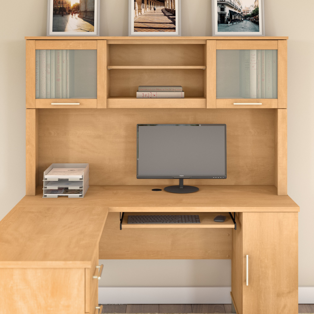 Shop Bush Furniture Somerset 60W Desk Hutch, Image 02, WC81431, #color_maple cross