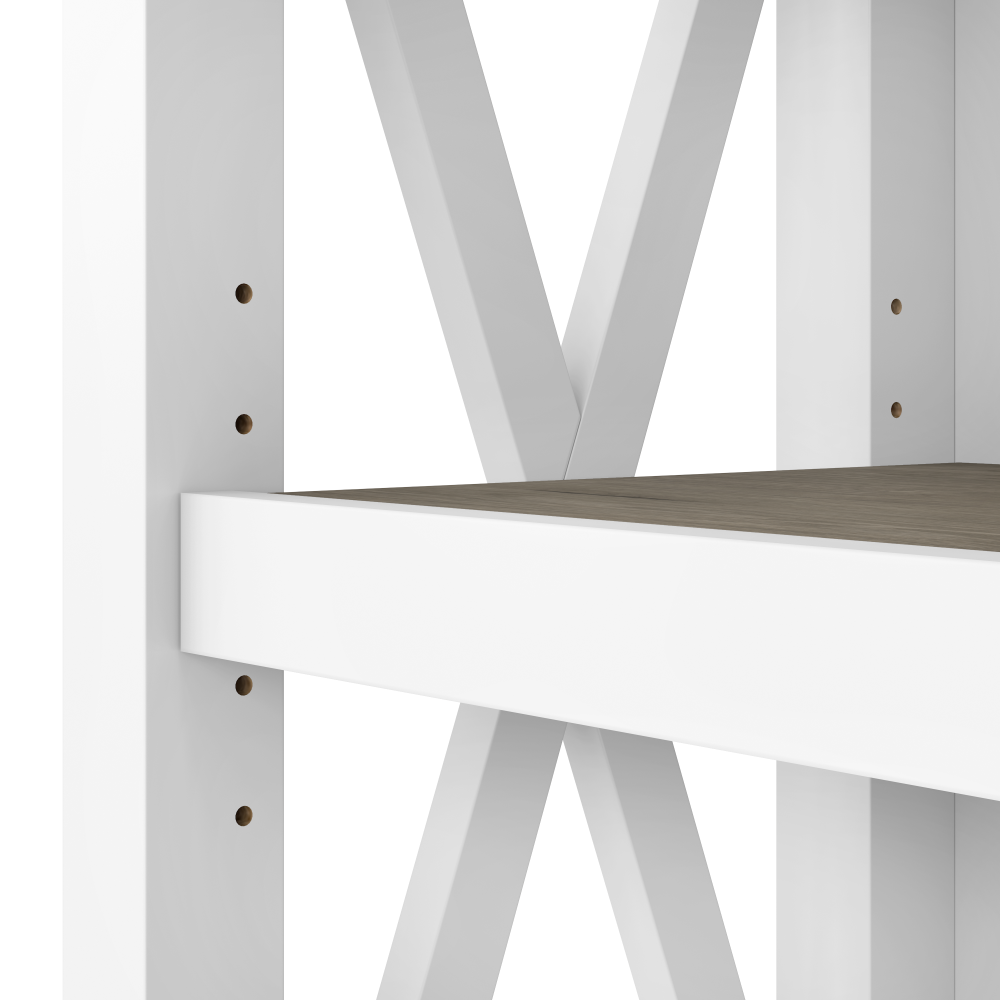Shop Bush Furniture Key West 5 Shelf Bookcase Set, Image 05, KWS046G2W, #color_shiplap gray/pure white