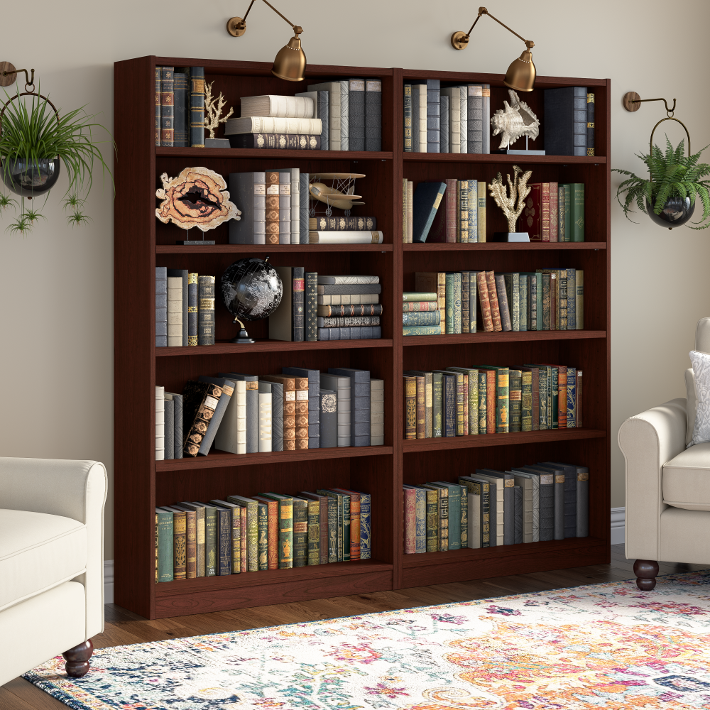 Shop Bush Furniture Universal Tall 5 Shelf Bookcase, Image 03, WL12439, #color_vogue cherry