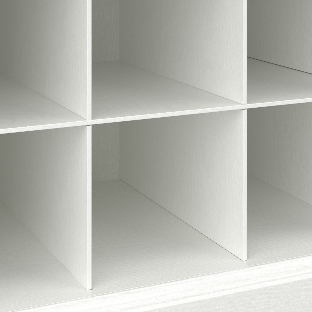 Shop Bush Furniture Woodland 24W Hall Tree and Small Shoe Bench with Shelves, Image 05, WDL008WAS, #color_white ash