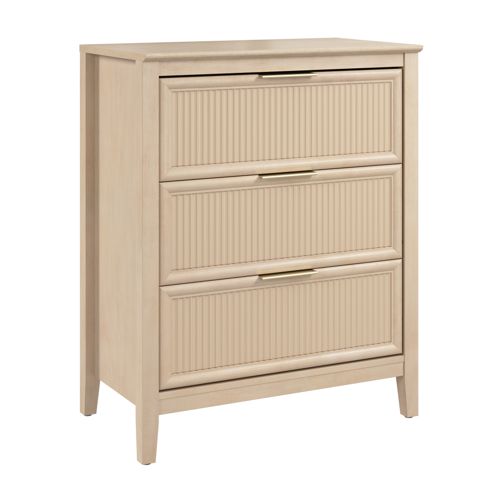 Shop Bush Home Camille Fluted 3 Drawer Dresser, Image 01, CMS130NB-03, #color_natural birch