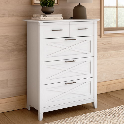 Shop Bush Home Key West 4 Drawer Dresser, Image 02, KWS432WT-03, #color_pure white oak