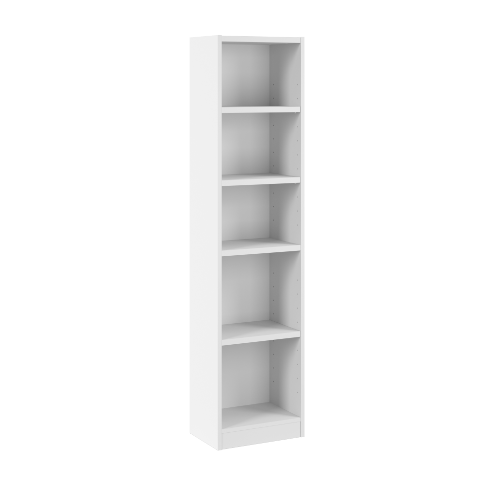 Shop Bush Furniture Universal 17W Narrow 5 Shelf Bookcase, Image 01, UBB117WH, #color_white