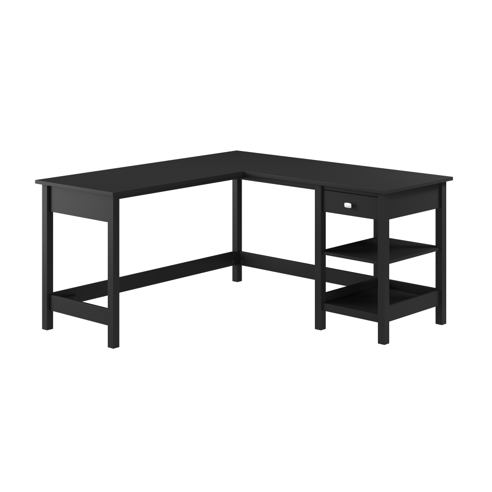 Shop Bush Furniture Broadview 60W L Shaped Computer Desk with Storage, Image 01, BDD260CBL-03, #color_classic black