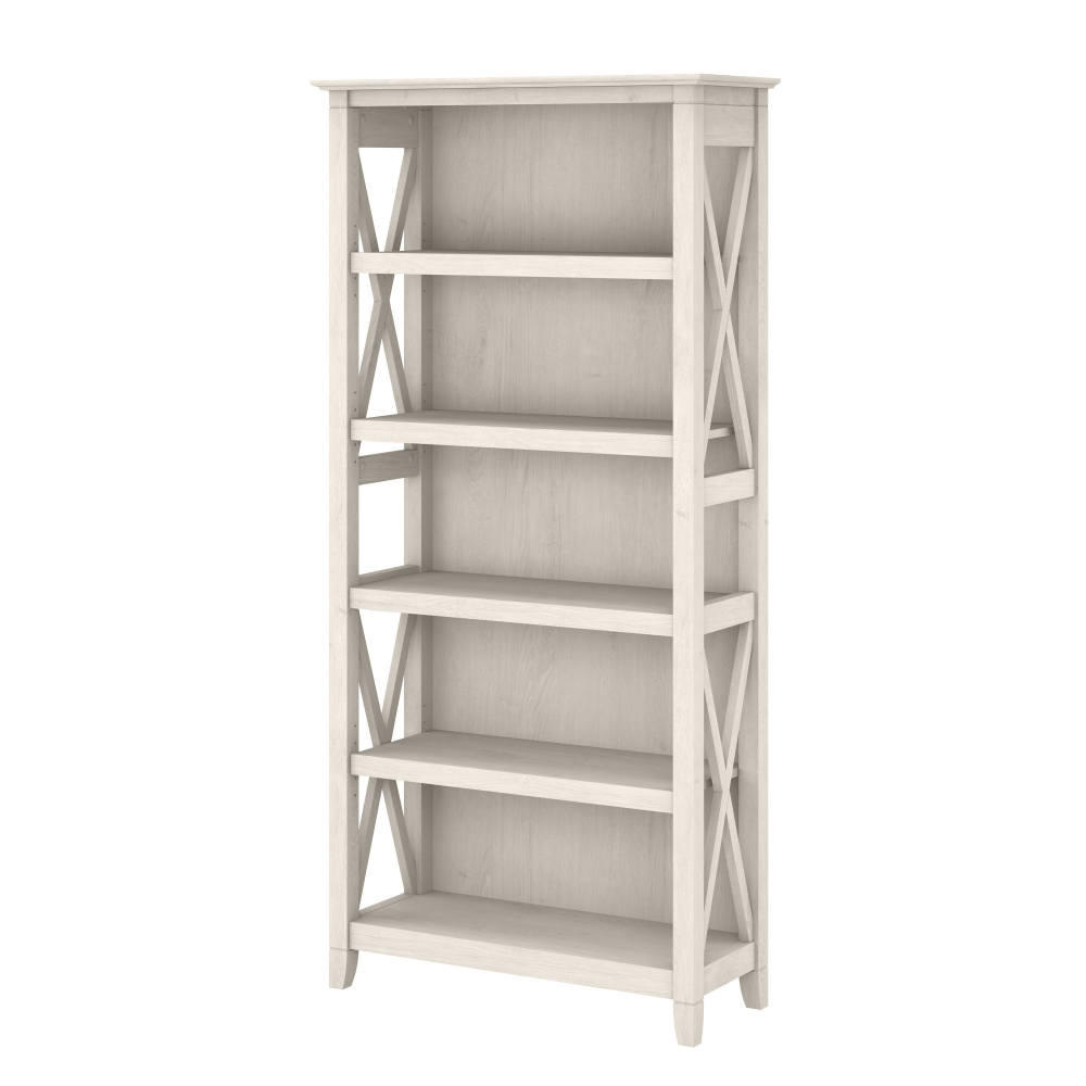 Shop Bush Furniture Key West Tall 5 Shelf Bookcase, Image 01, KWB132LW-03, #color_linen white oak