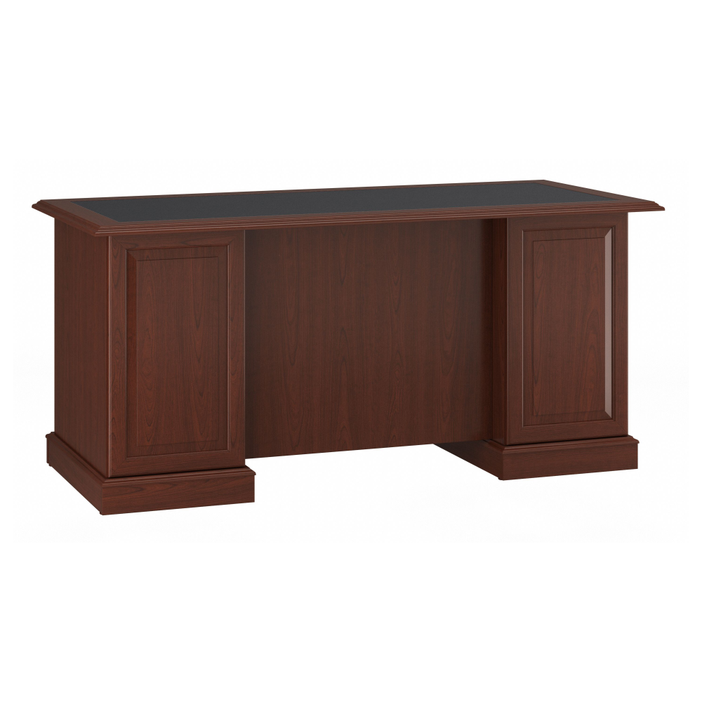 Shop Bush Furniture Saratoga Executive Desk with Drawers, Image 03, EX45666-03K, #color_harvest cherry/black