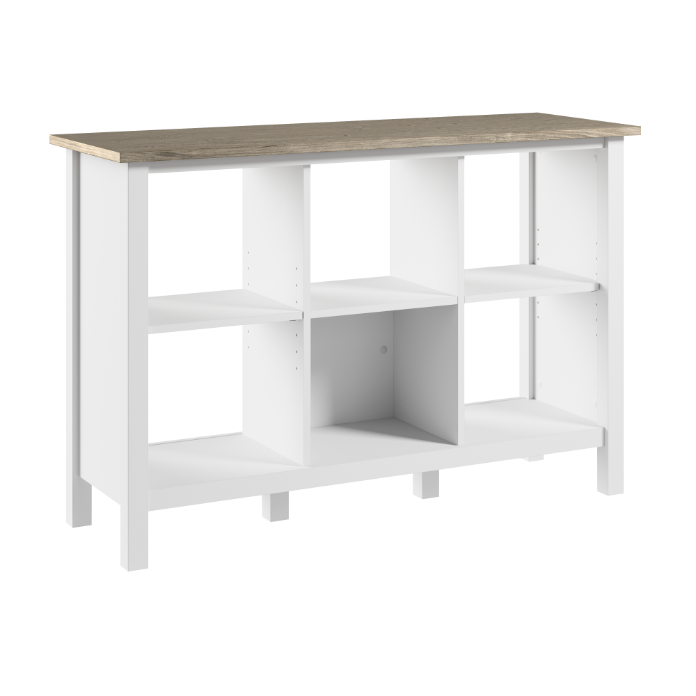 Shop Bush Furniture Mayfield 6 Cube Bookcase, Image 01, MAB145GW2-03, #color_shiplap gray/pure white