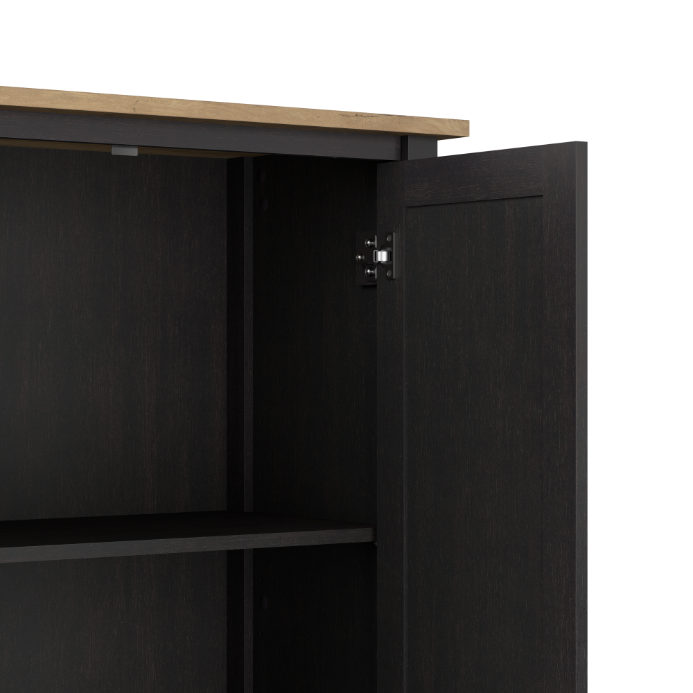 Shop Bush Furniture Mayfield Tall Storage Cabinet with Doors, Image 04, MAS132V2P-03, #color_vintage black/reclaimed pine