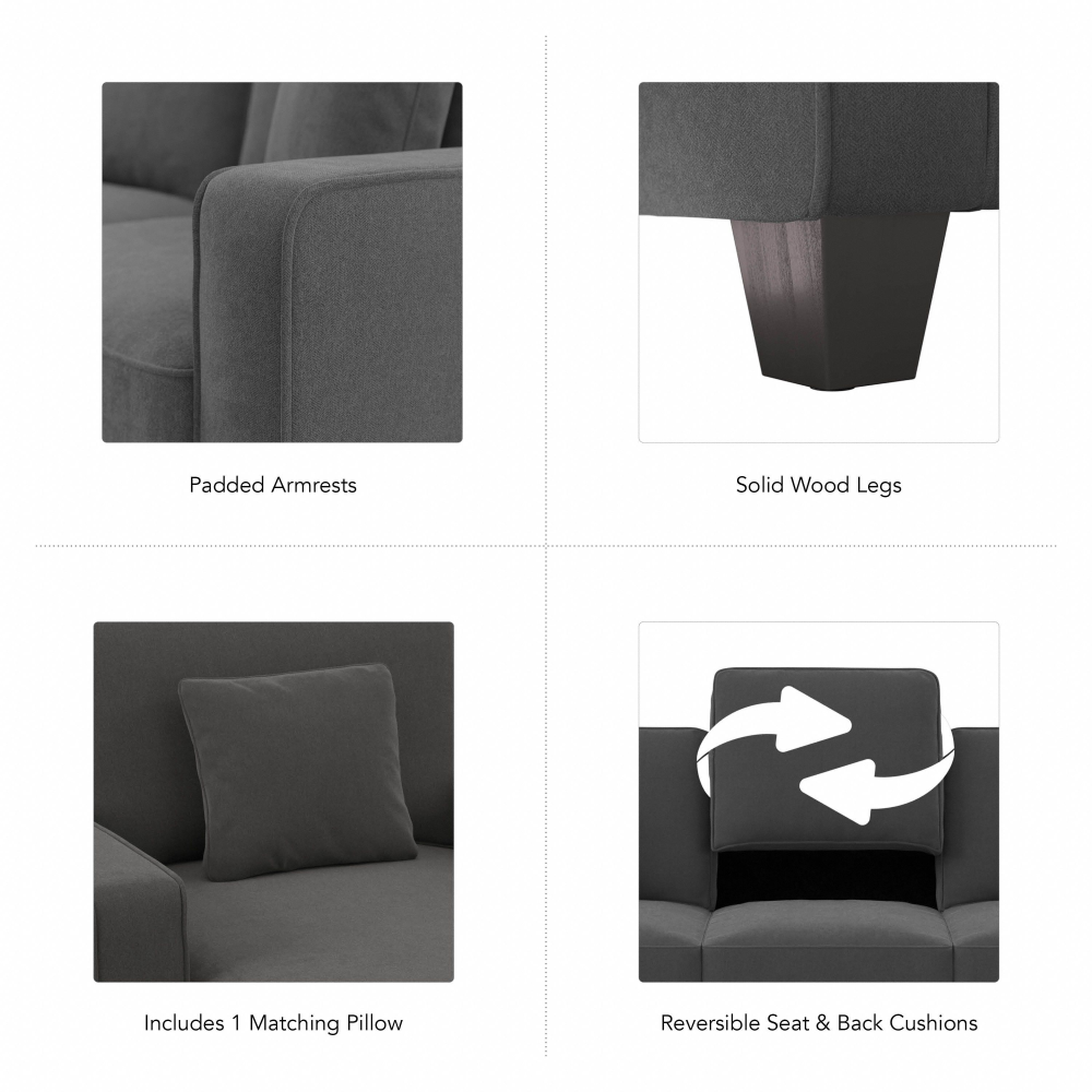 Shop Bush Furniture Stockton Accent Chair with Arms, Image 07, SNK36SCGH-03, #color_charcoal gray herringbone fabr