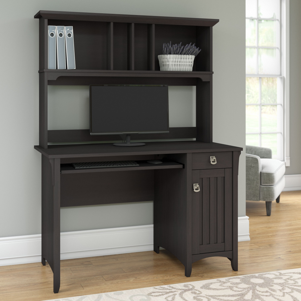 Shop Bush Furniture Salinas Small Computer Desk with Hutch, Image 02, MY72708-03, #color_vintage black