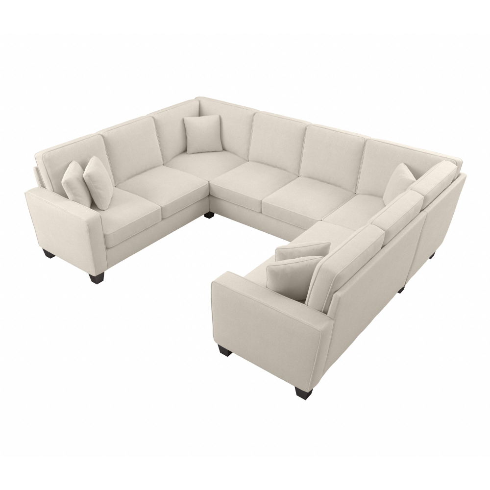 Shop Bush Furniture Stockton 113W U Shaped Sectional Couch, Image 01, SNY112SCRH-03K, #color_cream herringbone fabric