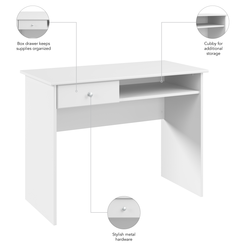 Shop Bush Furniture Cabot 40W Writing Desk, Image 06, WC31940, #color_white