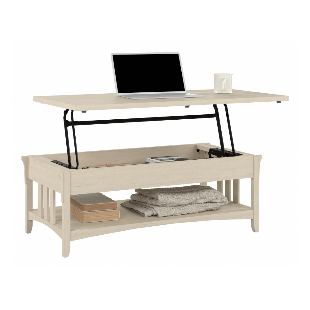 Shop Bush Furniture Salinas Lift Top Coffee Table Desk with Storage, Image 01, SAT348AW-03, #color_antique white