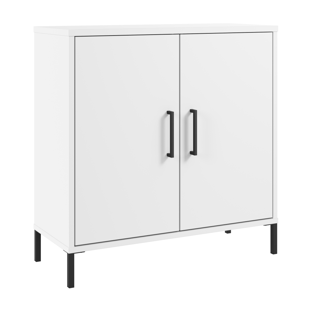 Shop Bush Furniture Essence Low Storage Cabinet with Doors, Image 01, ESS229WH, #color_white