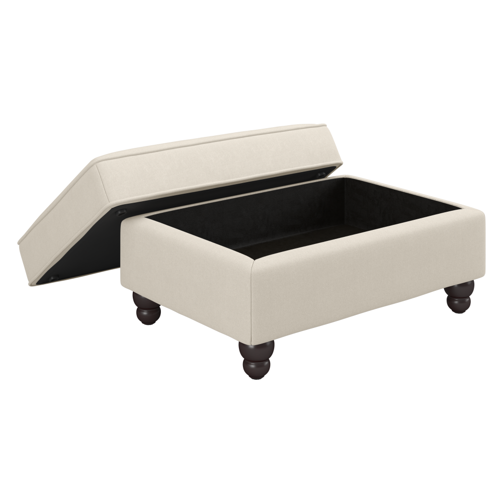 Shop Bush Furniture Coventry 85W Sofa with Loveseat, Accent Chair, and Ottoman, Image 03, CVN020CRH, #color_cream herringbone fabric