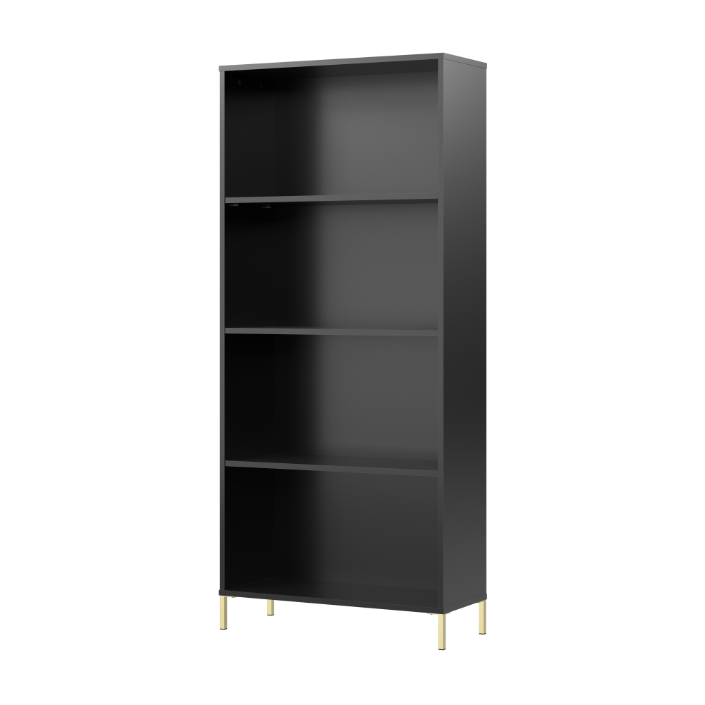 Shop Bush Furniture Soho 4 Shelf Bookcase, Image 01, SHB129BL-Z, #color_black stipple