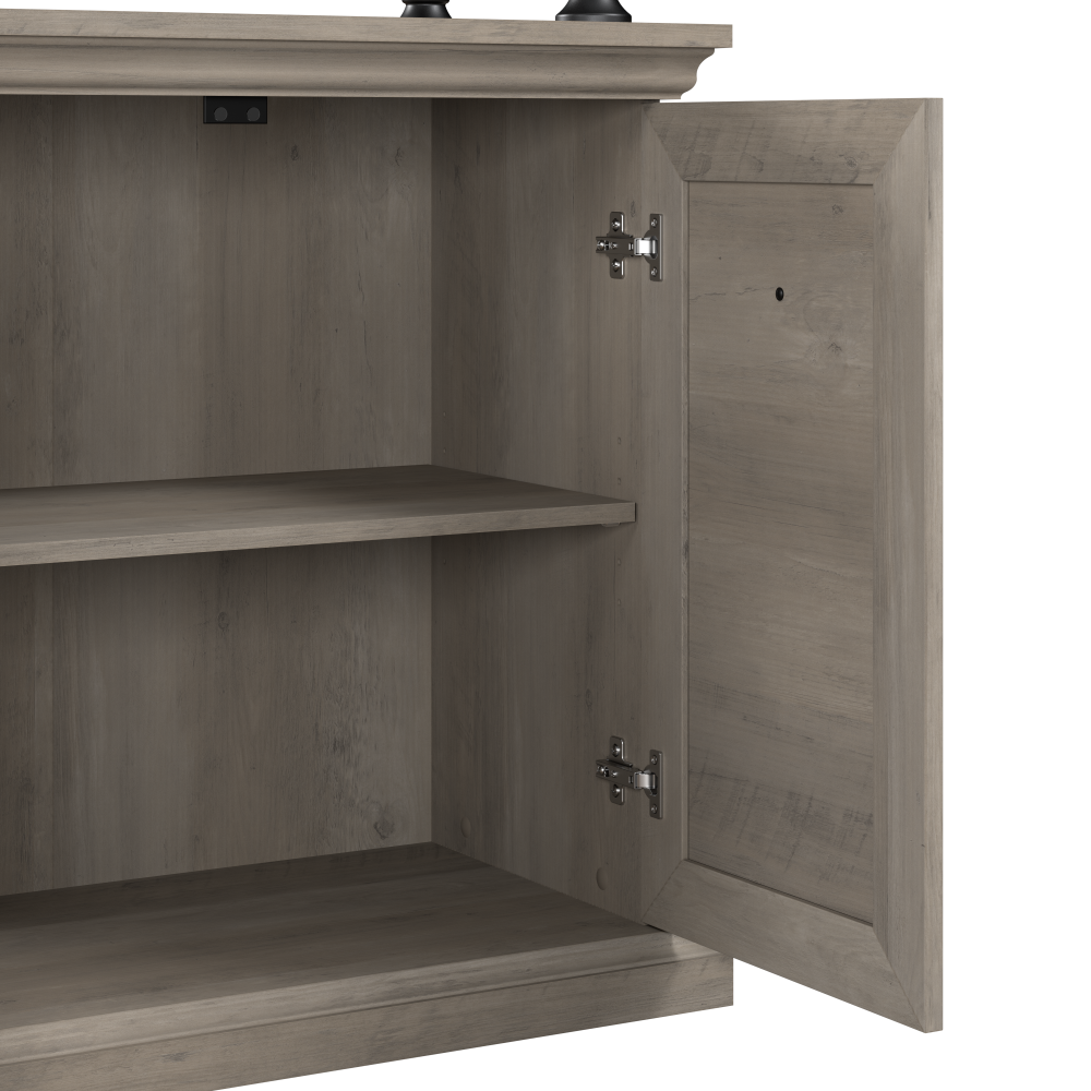 Shop Bush Furniture Coliseum 60W Designer Desk with Set of Two Bookcases with Doors, Image 03, CSM004DG, #color_driftwood gray