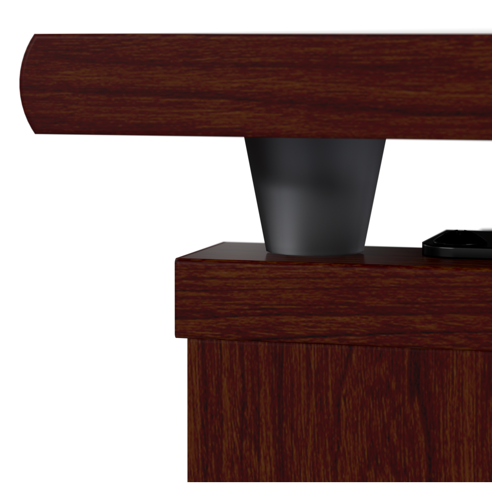 Shop Bush Furniture Cabot 60W 3 Position Sit to Stand L Shaped Desk with Hutch, Image 05, CAB045HVC, #color_harvest cherry