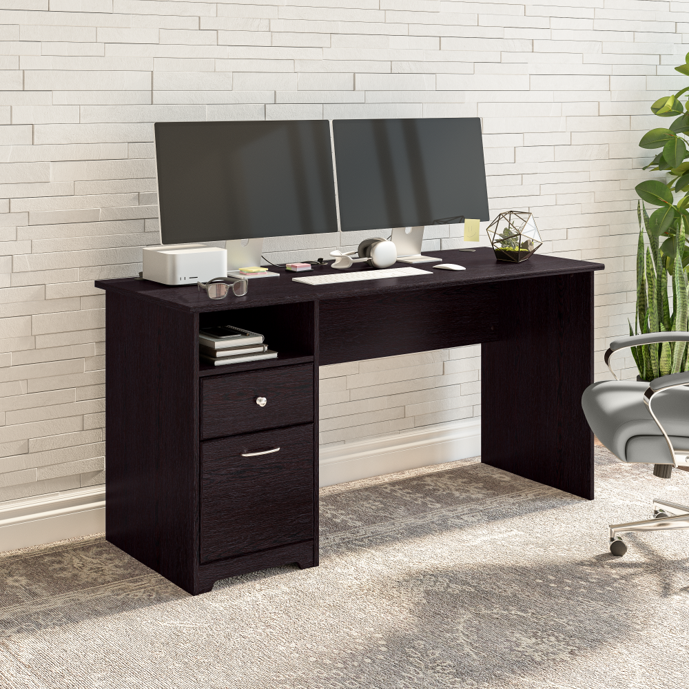 Shop Bush Furniture Cabot 60W Computer Desk with Drawers, Image 02, WC31860-03, #color_espresso oak