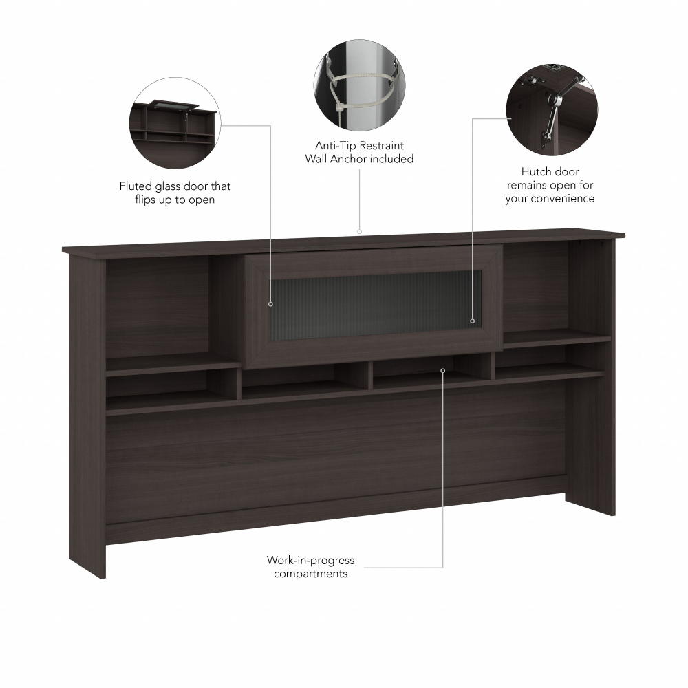Shop Bush Furniture Cabot 72W Desk Hutch, Image 07, WC31773, #color_heather gray