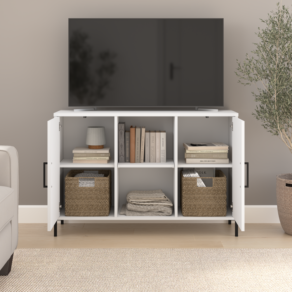 Shop Bush Furniture Soho 43W TV Stand, Image 03, SHS143WH-Z1, #color_white