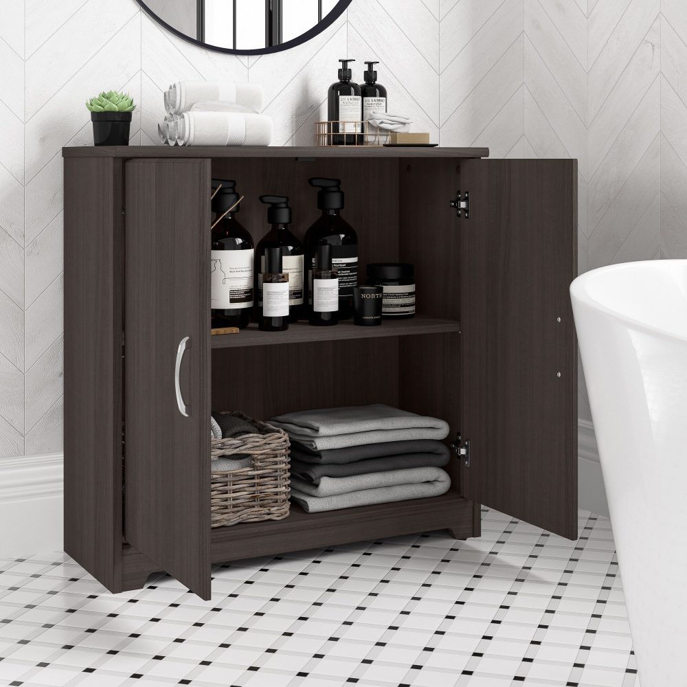 Shop Bush Furniture Cabot Small Bathroom Storage Cabinet with Doors, Image 04, WC31798-Z1, #color_heather gray