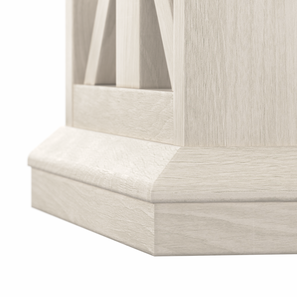 Shop Bush Furniture Homestead Console Table with Shelves, Image 06, HOT248LW-03, #color_linen white oak