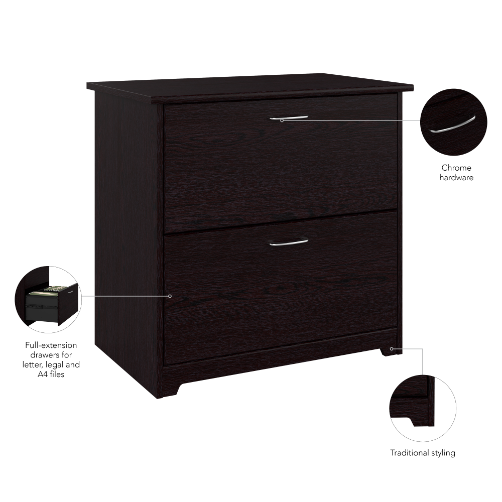 Shop Bush Furniture Cabot Lateral File Cabinet, Image 08, WC31880-03, #color_espresso oak