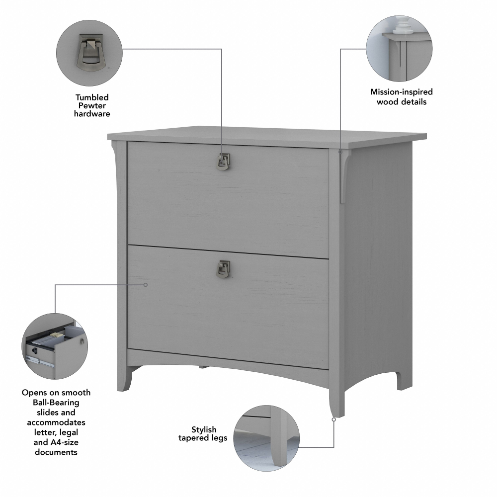 Shop Bush Furniture Salinas 2 Drawer Lateral File Cabinet, Image 06, SAF132CG-03, #color_cape cod gray