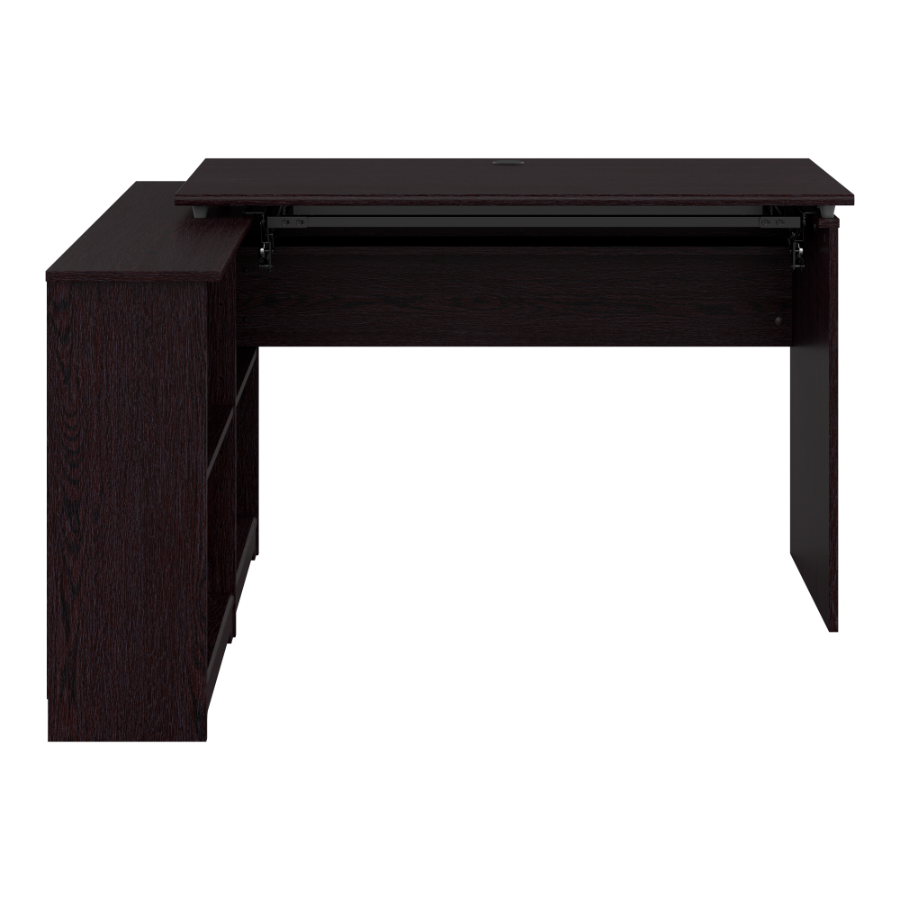 Shop Bush Furniture Cabot 52W 3 Position Sit to Stand Corner Bookshelf Desk, Image 03, WC31816-03, #color_espresso oak
