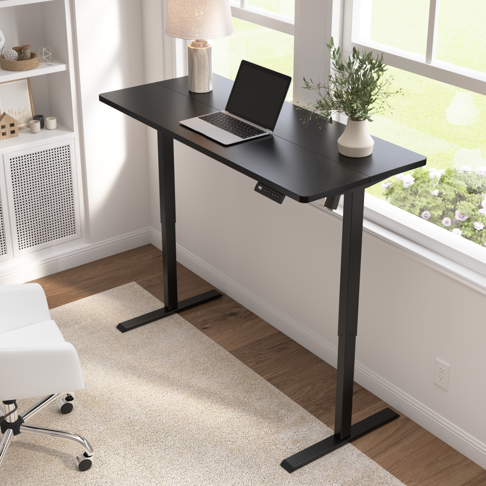 Shop Bush Furniture Energize 55W x 24D Electric Height Adjustable Standing Desk, Image 02, EZ155BSB-03, #color_basic black/black frame