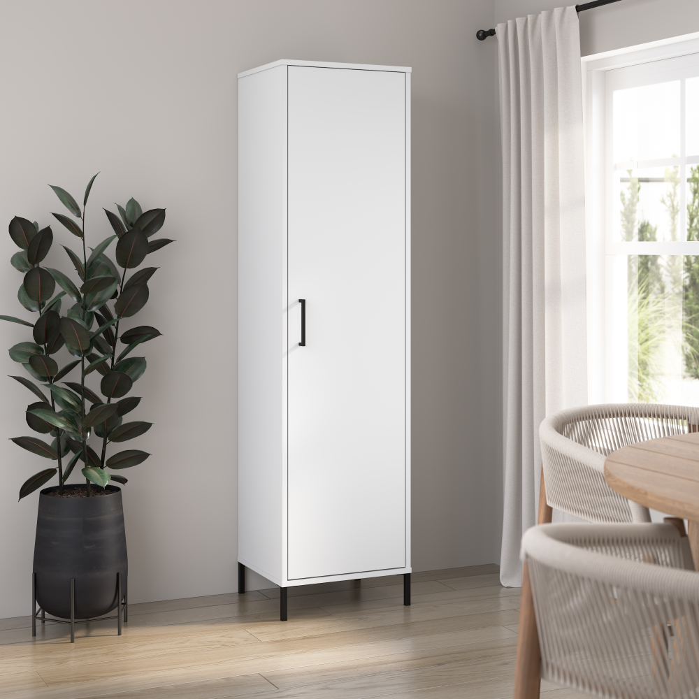 Shop Bush Furniture Essence Narrow Kitchen Pantry Cabinet, Image 02, ESS117WH-Z, #color_white