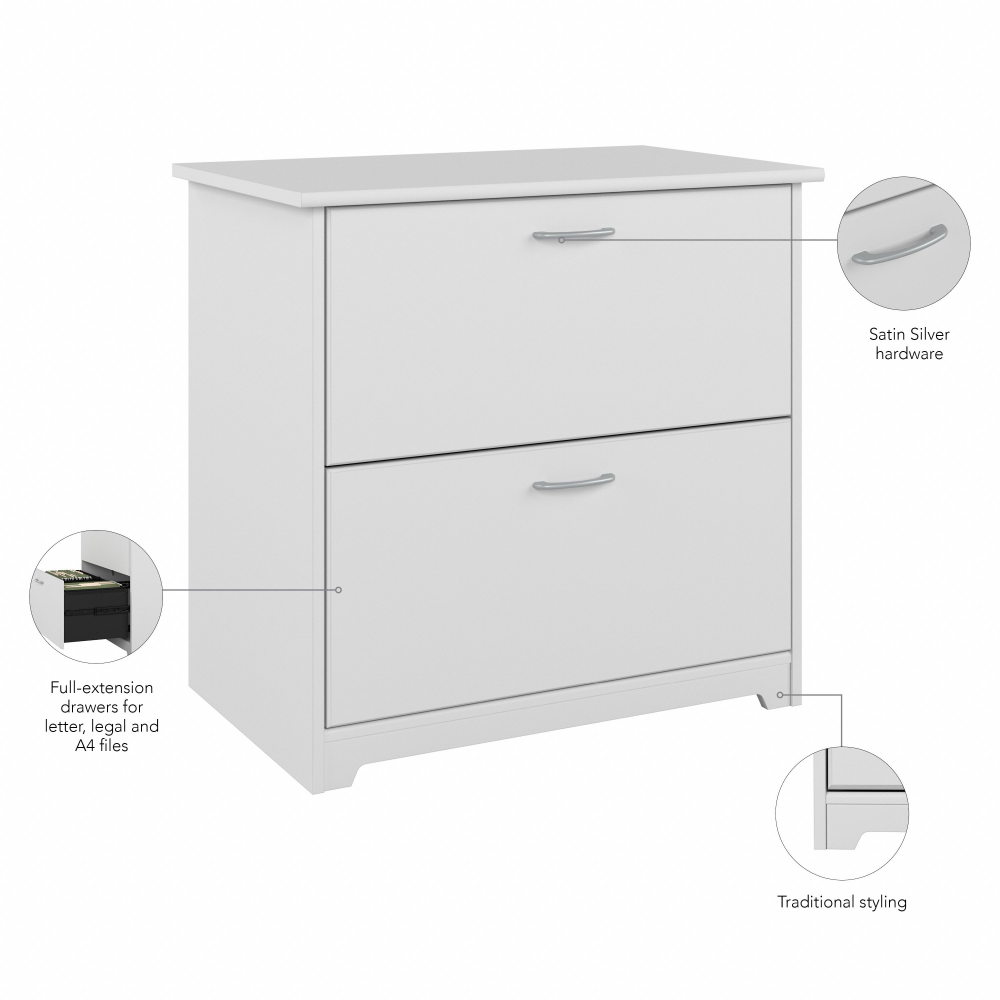 Shop Bush Furniture Cabot 2 Drawer Lateral File Cabinet, Image 08, WC31980, #color_white