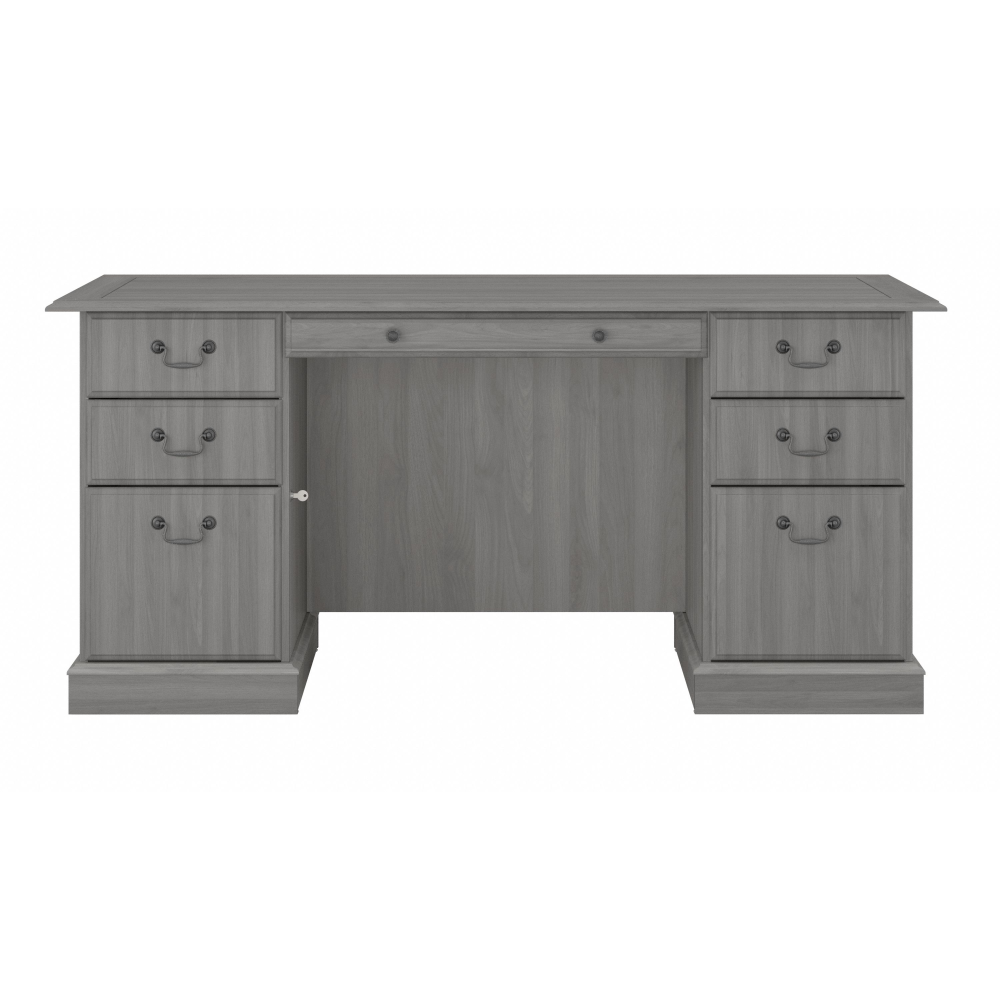 Shop Bush Furniture Saratoga Executive Desk with Drawers, Image 03, EX45866-03K, #color_modern gray