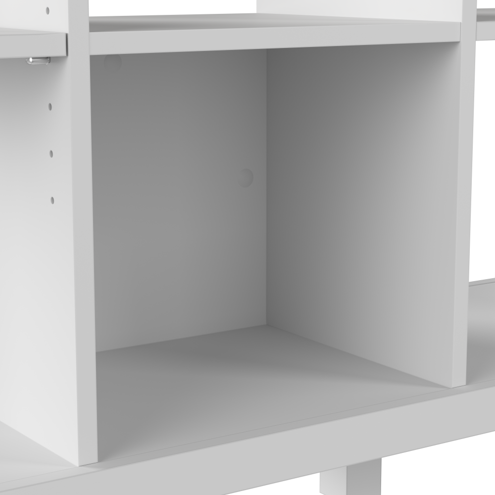 Shop Bush Furniture Mayfield 6 Cube Bookcase, Image 04, MAB145GW2-03, #color_shiplap gray/pure white