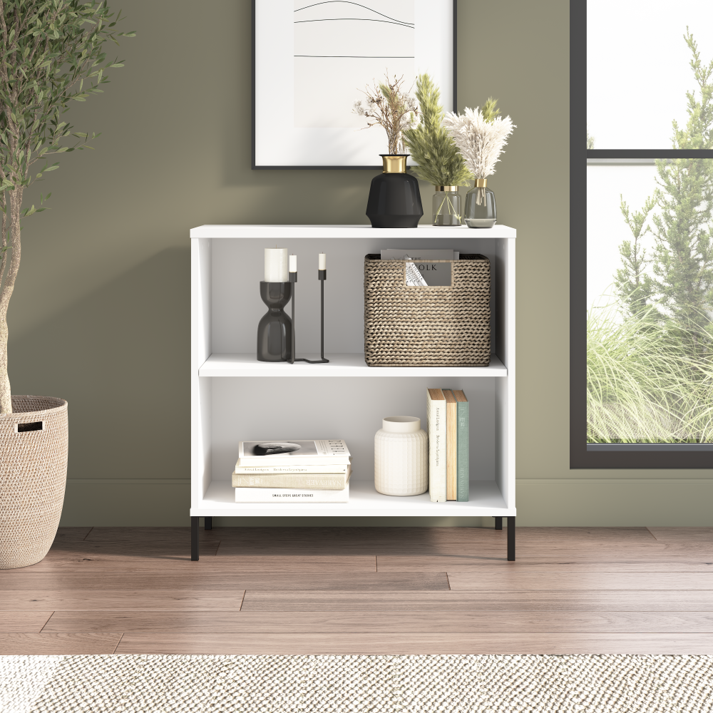 Shop Bush Furniture Soho 2 Shelf Bookcase, Image 02, SHB229WH-Z, #color_white