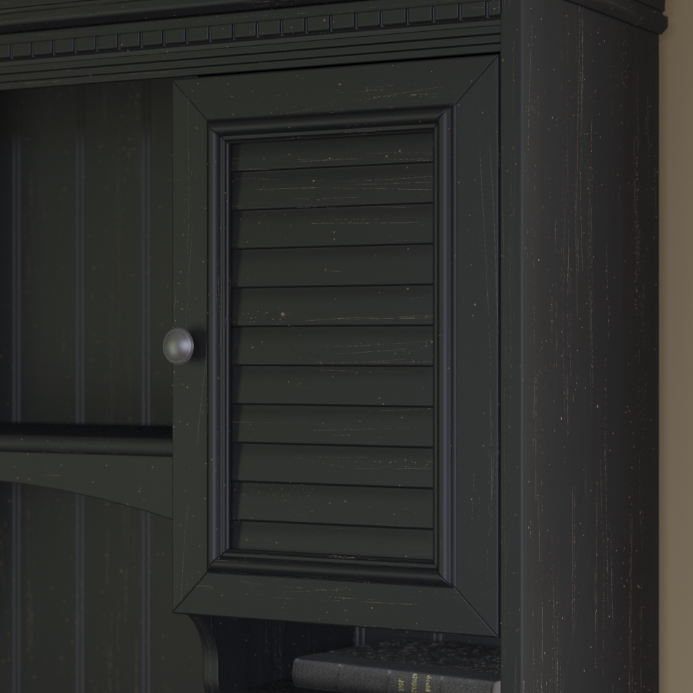 Shop Bush Furniture Fairview 60W Hutch for L Shaped Desk, Image 04, WC53931-03, #color_antique black/hansen cherry