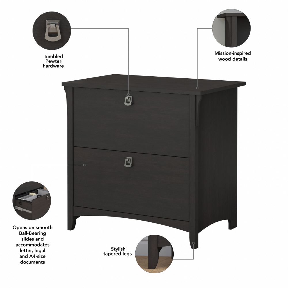 Shop Bush Furniture Salinas 2 Drawer Lateral File Cabinet, Image 06, SAF132VB-03, #color_vintage black