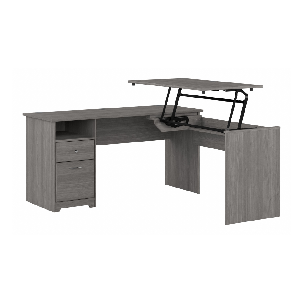 Shop Bush Furniture Cabot 60W 3 Position Sit to Stand L Shaped Desk, Image 01, CAB043MG, #color_modern gray