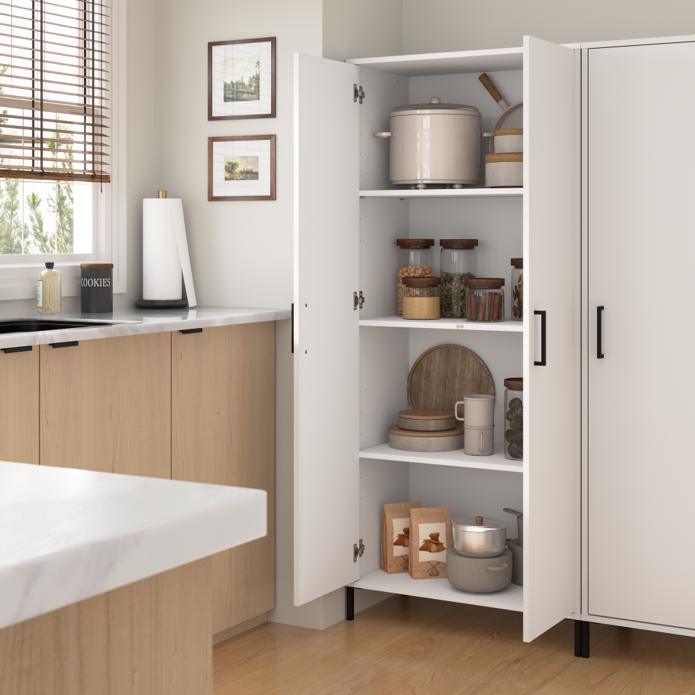 Shop Bush Furniture Soho Kitchen Pantry Cabinet, Image 03, SHS129WH-Z1, #color_white