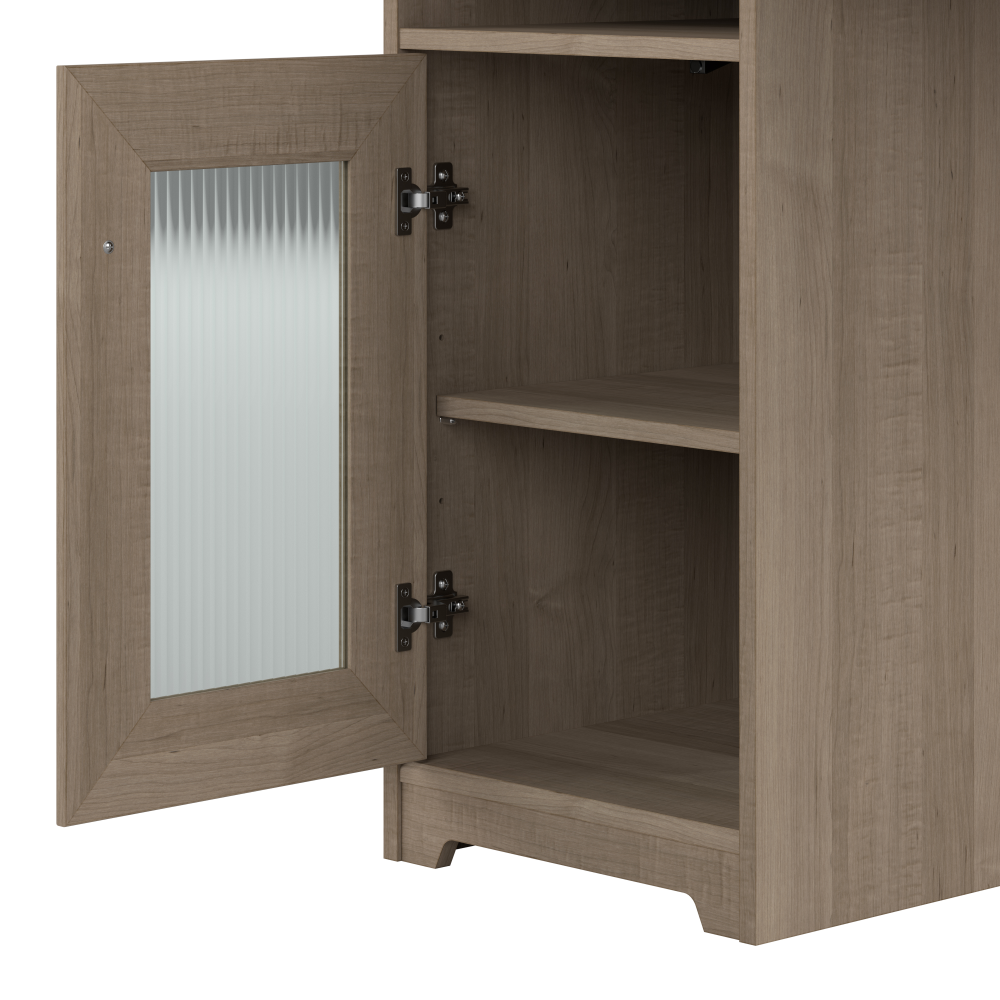 Shop Bush Furniture Cabot 60W L Shaped Computer Desk with Hutch and Storage, Image 04, CAB001AG, #color_ash gray