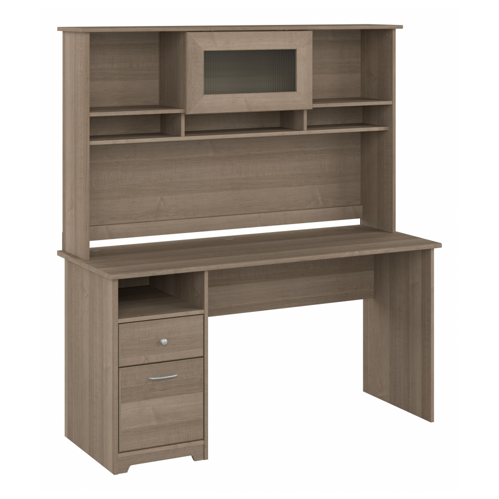 Shop Bush Furniture Cabot 60W Computer Desk with Hutch, Image 01, CAB042AG, #color_ash gray