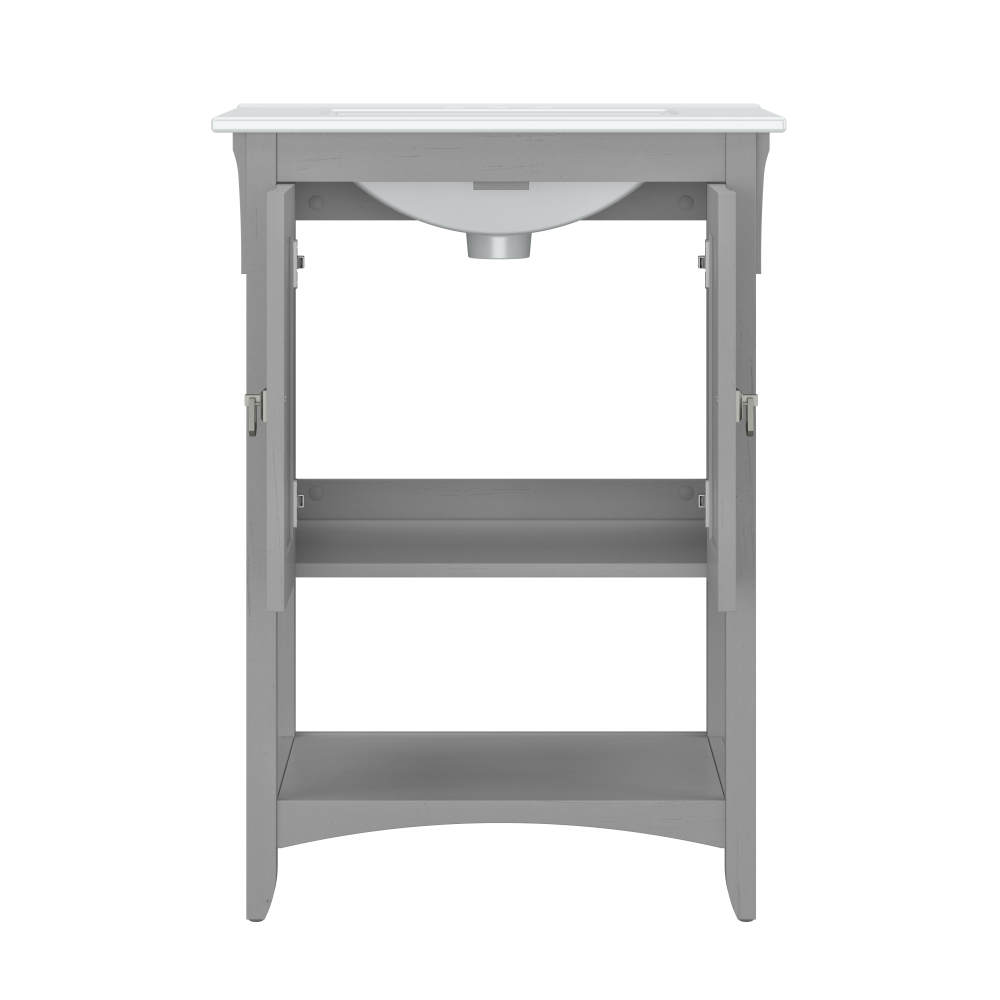 Shop Bush Furniture Salinas 24W Bathroom Vanity Sink and Medicine Cabinet with Mirror, Image 04, SAL018CG, #color_cape cod gray