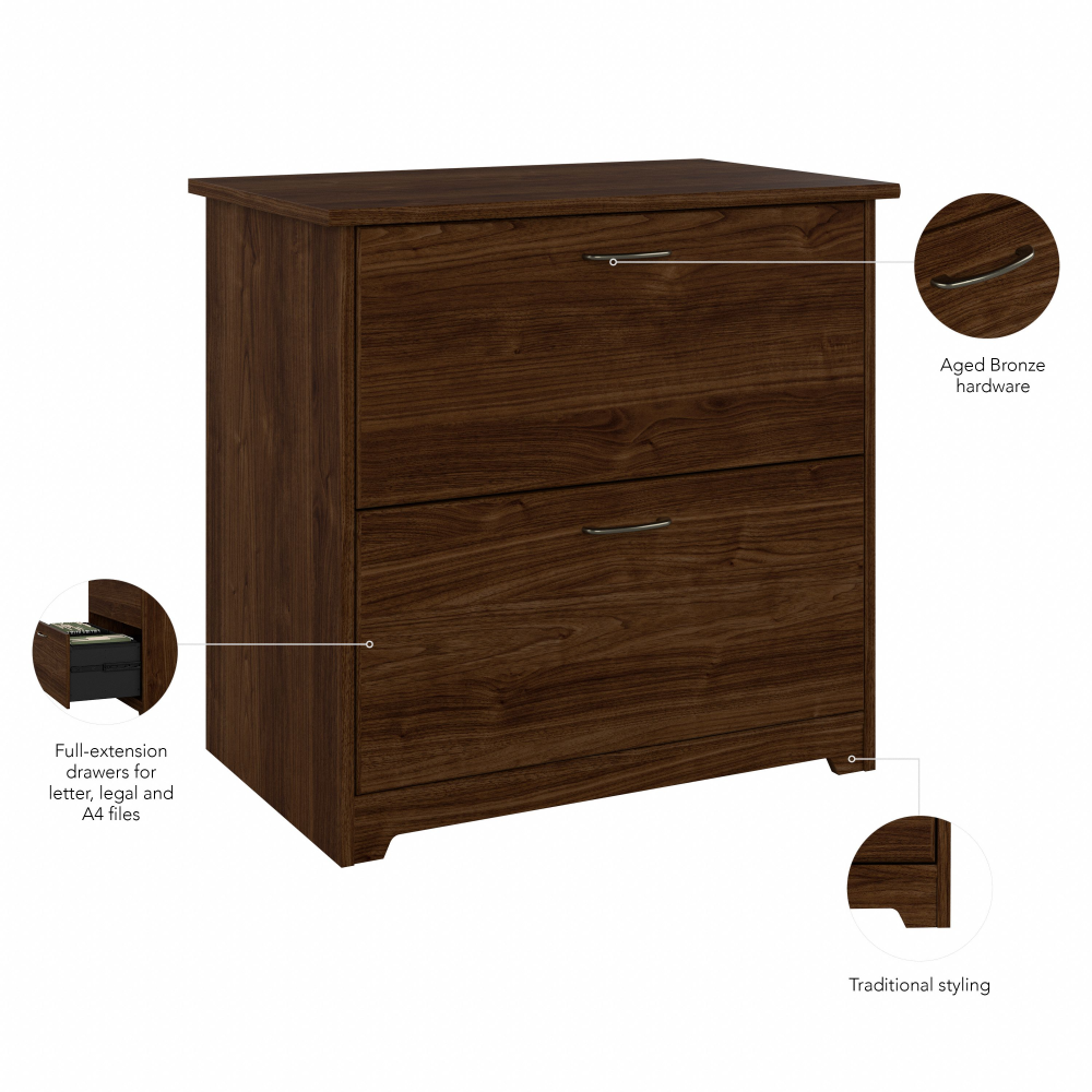 Shop Bush Furniture Cabot 2 Drawer Lateral File Cabinet, Image 08, WC31080-03, #color_modern walnut