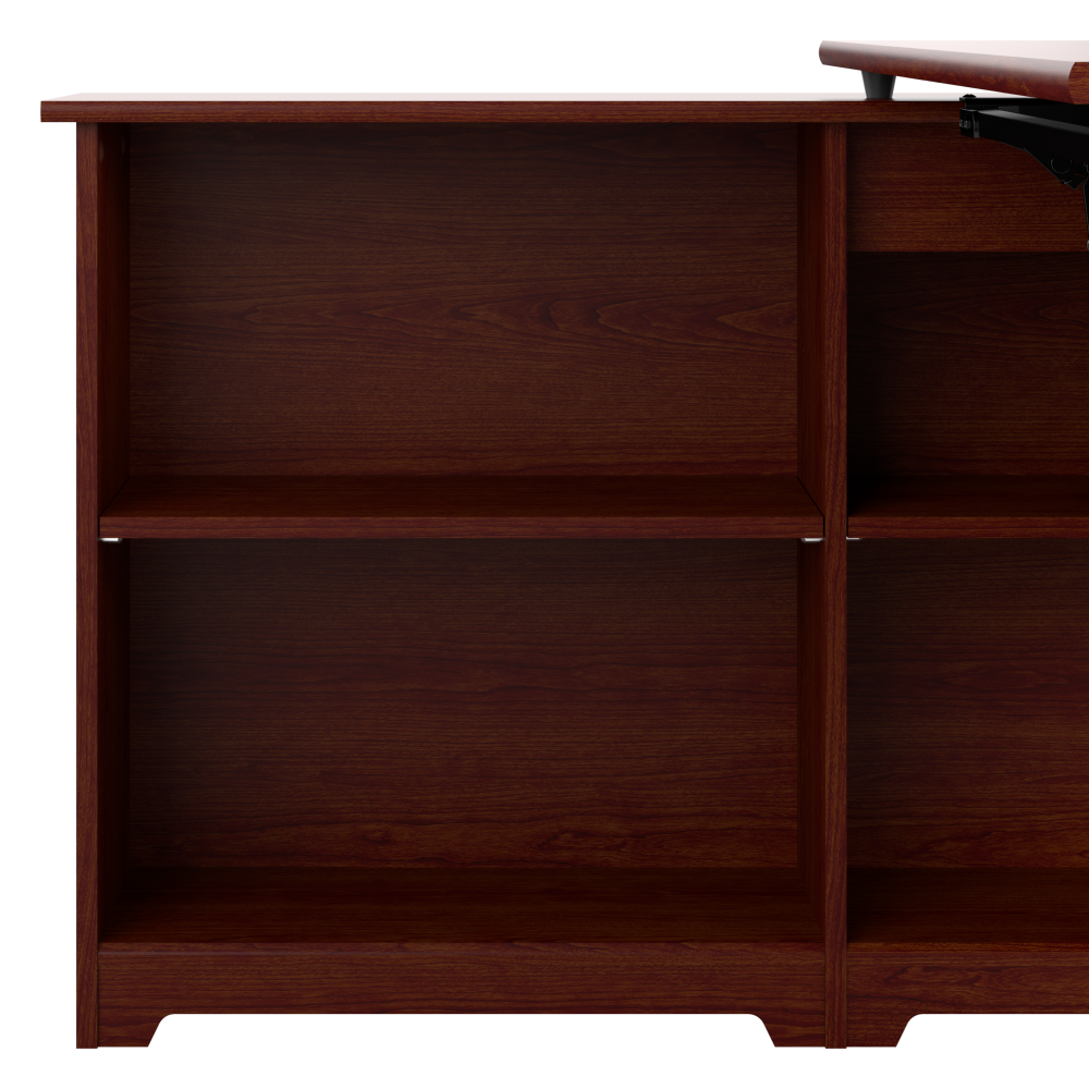 Shop Bush Furniture Cabot 52W 3 Position Sit to Stand Corner Bookshelf Desk, Image 05, WC31416-03, #color_harvest cherry