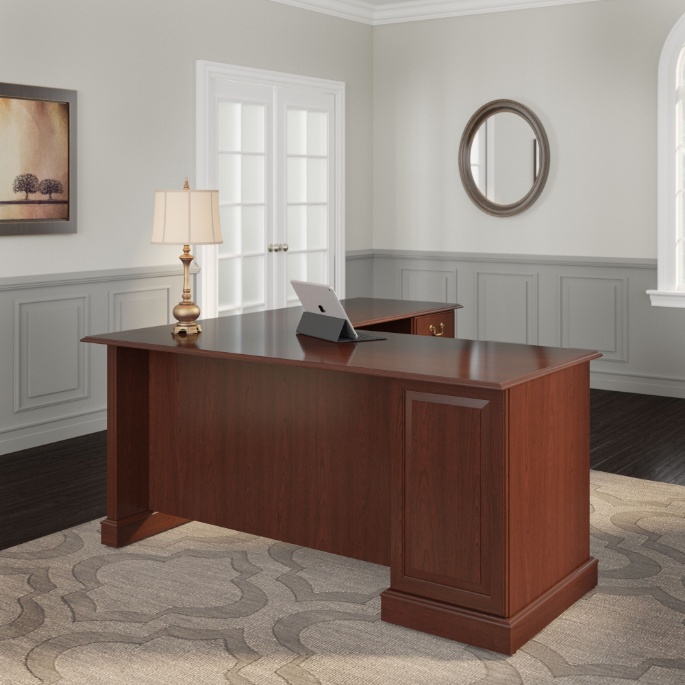 Bush Home Saratoga L Shaped Computer Desk with Drawers Bush Home Saratoga L Shaped Computer Desk with Drawers