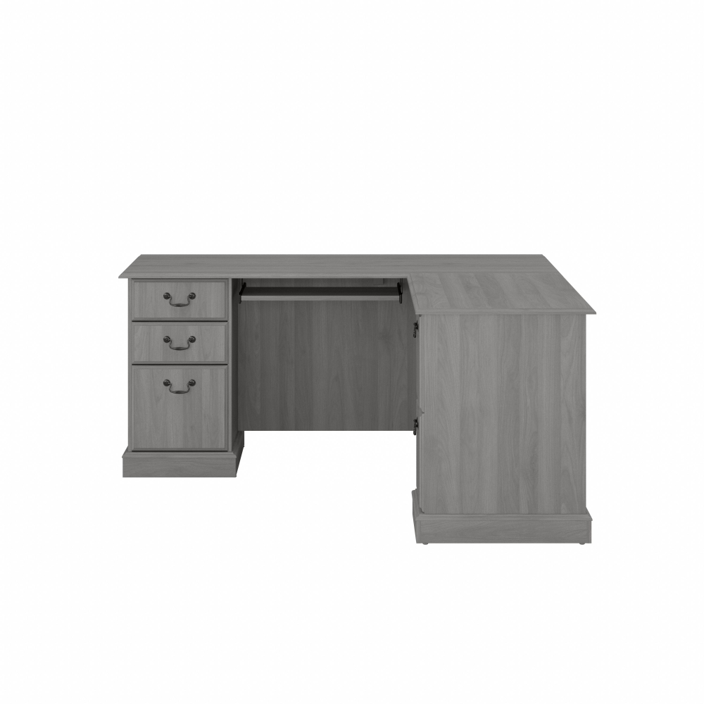 Shop Bush Furniture Saratoga L Shaped Computer Desk with Drawers, Image 03, EX45870-03K, #color_modern gray