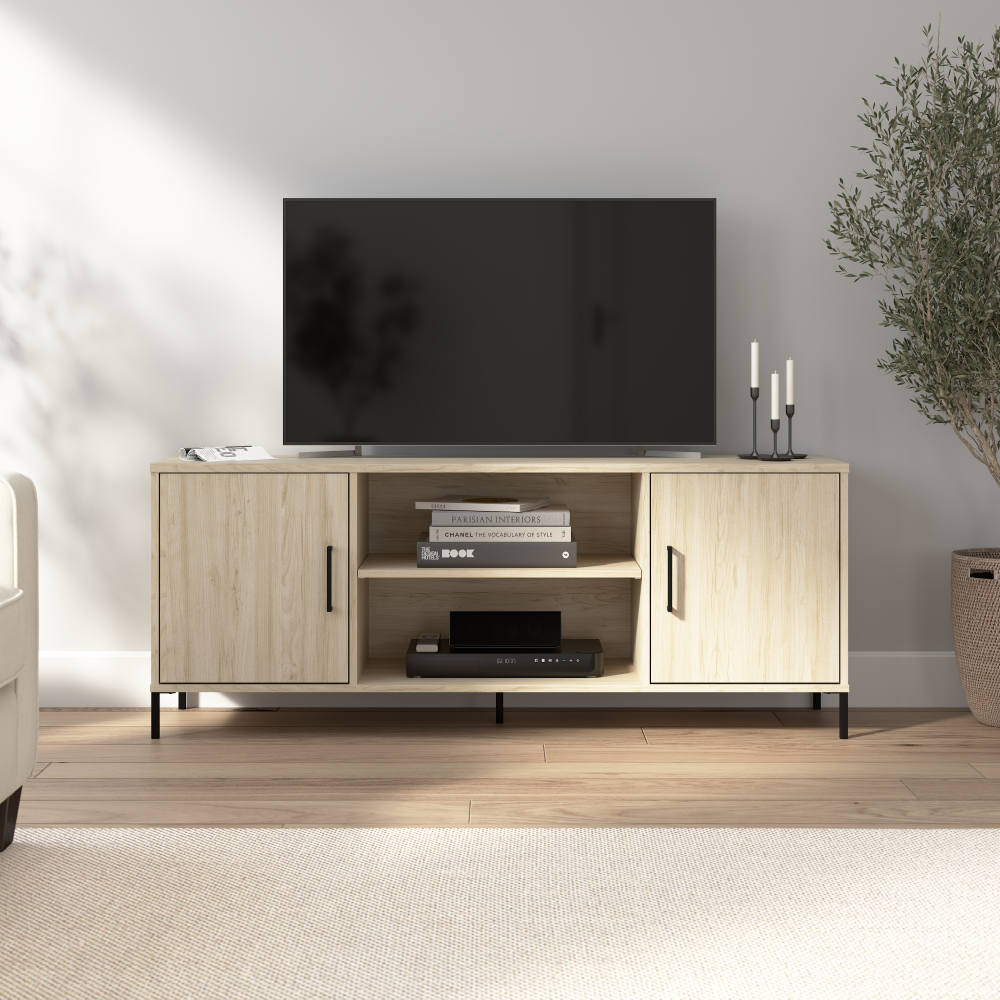 Shop Bush Furniture Soho 58W TV Stand, Image 02, SHV158NE-Z, #color_natural elm