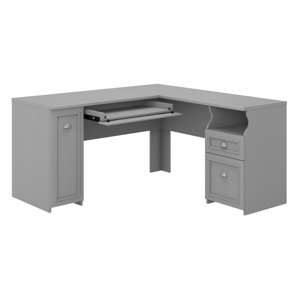 Bush Home Fairview 60W L Shaped Desk with Drawers and Storage Cabinet