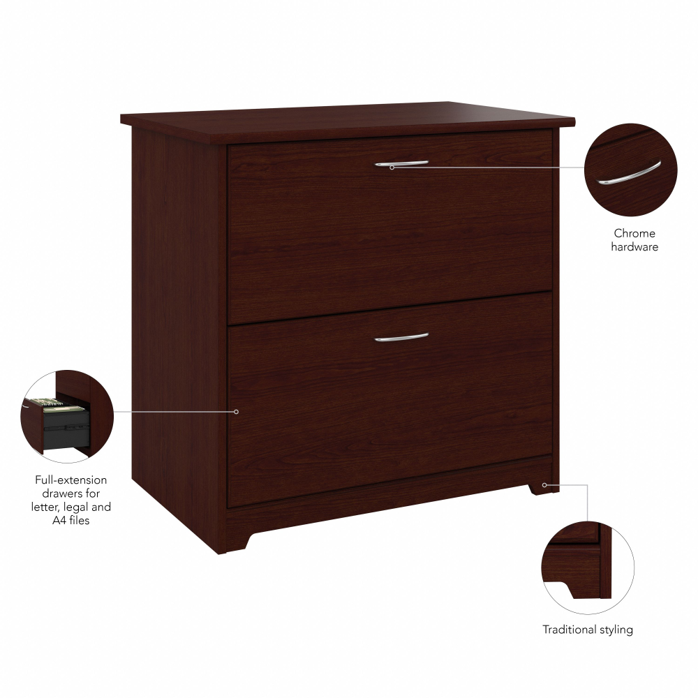 Shop Bush Furniture Cabot 2 Drawer Lateral File Cabinet, Image 08, WC31480, #color_harvest cherry